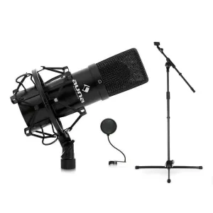 Auna Stojalo za mikrofon, Zaščita za Mikrofon, Studijski kondenzatorski mikrofon