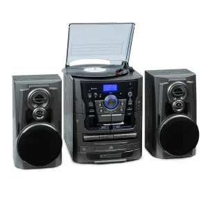 Auna Franklin, stereo sistem, gramofon, predvajalnik 3 CD-jev, BT, predvajalnik kaset, AUX, vhod USB