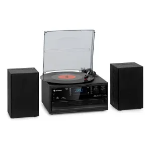 Auna Oakland DAB Plus, retro stereo sistem, DAB+/FM, funkcija BT, vinil, predvajalnik CD, predvajalnik kaset. vključno z zvočniki #3871