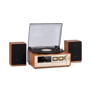 Auna Oxford, retro stereo sistem, DAB+/FM radio tuner, 2 zvočnika z 20 W maks., bluetooth funkcija, gramofon