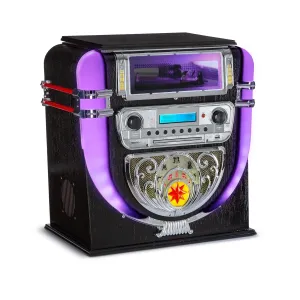 Auna Graceland Mini, Jukebox, CD-predvajalnik, predvajalnik plošč, radijski sprejemnik DAB+/FM, LED