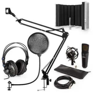 Auna MIC-920B USB mikrofonski komplet V5, slušalke, mikrofon, mikrofonska roka, pop filter, mikrofonska plošča