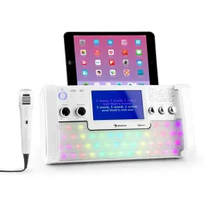 Auna DiscoFever LED Bluetooth Karaoke sistem, bele barve, 7