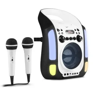 Auna Kara Illumina , črn Karaoke sistem, CD, USB, MP3, Led svetlobna šov, 2 x Mikrofon, prenosni