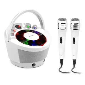 Auna SingSing BT, karaoke sistem, 2 x mikrofon, CD predvajalnik, BT, LED svetlobni učinek, prenosni #151529