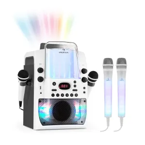 Auna Kara Liquida BT siva barva + Dazzi set mikrofonov, naprava za karaoke, mikrofon, LED osvetlitev