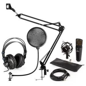 Auna MIC-920B USB mikrofonski komplet V4, slušalke, mikrofon, mikrofonska roka, pop filter