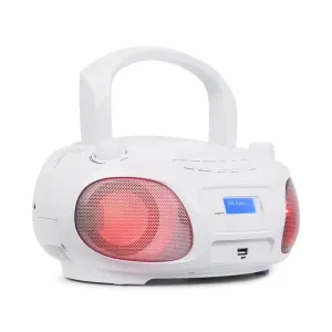 Auna Roadie DAB CD-predvajalnik DAB/DAB+ UKW LED Disco svetlobni efekt USB Bluetooth, bela barva