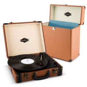 Auna Jerry Lee Record Collector Set Rjavi/ Retro Gramofon/Kovček za gramofonske plošče