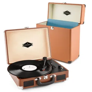 Auna Peggy Sue Record Collector Set Rjavi Retro Gramofon/Kovček za gramofonske plošče