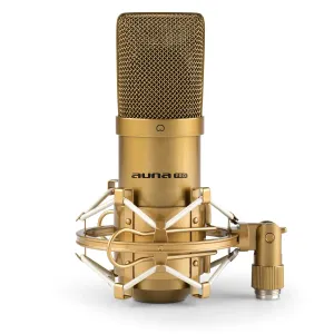 Auna Pro MIC-900G USB,kondenzatorski mikrofon, študijski, kardioidna karakteristika, zlata barva