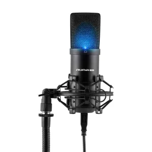 Auna Pro MIC-900B-LED USB , Črni studijski mikrofon, Smerna karakteristika, LED