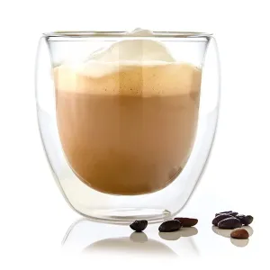 Bambuswald Kozarec za kavo, 240 ml, termo kozarec, ročna izdelava, bor-silikatno steklo