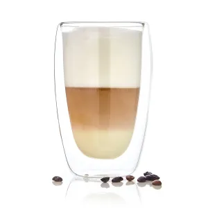 Bambuswald Kozarec za kavo, 400 ml, termo kozarec, ročna izdelava, bor-silikatno steklo