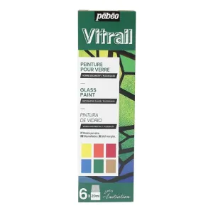 Barve za steklo Pebeo Vitrail / set 6 x 20 ml (vitražna barva)