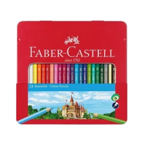 Barvice Faber-Castell set 24 barv v kovinski škatli z odprtino ()