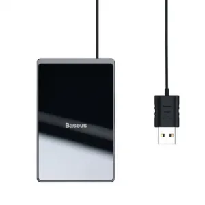 Baseus Ultra-thin brezžični polnilnik Qi za USB kablom 1m, črna #136333