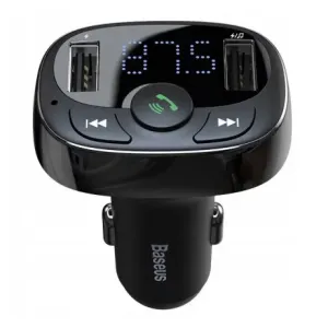 Baseus T-Typed FM Transmitter Bluetooth + polnilec 2x USB 3.4A, črna #136294