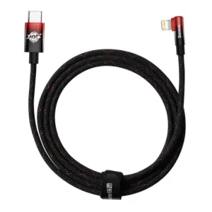 Baseus MVP Elbow kabel USB-C / Lightning 20W 2m, črna/rdeča #136199