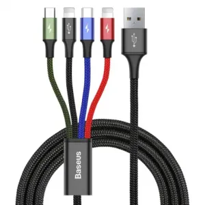 Baseus Rapid kabel USB / 2x Lightning / USB-C / Micro USB 3.5A 1.2m, črna #136264