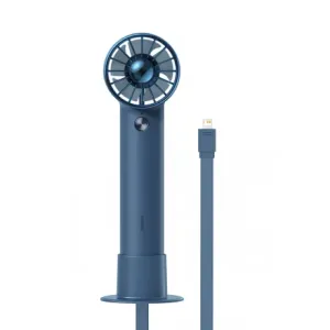 Baseus Flyer Turbine ročni / namizni ventilator + kabel USB / Lightning, modro