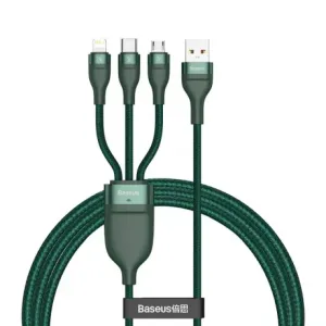 Baseus 3in1 kabel USB - Lightning / USB-C / Micro USB 5A 1.2m, zelena