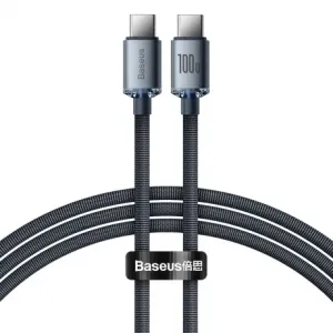 Baseus Crystal Shine kabel USB-C / USB-C 5A 100W 1.2m, črna #135955