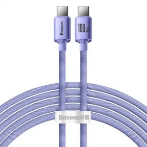 Baseus Crystal Shine kabel USB-C / USB-C 5A 100W 2m, vijolična #135960