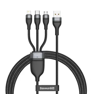 Baseus Data kabel 3in1 USB - Lightning / USB-C / Micro USB 1.2m 5A 40W, črna #136093