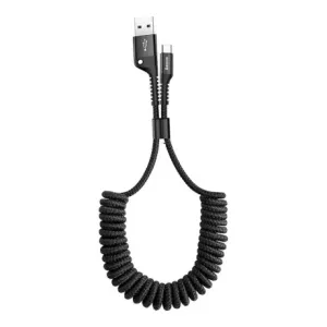 Baseus Fish Eye Spring kabel USB / USB-C 2A 1m, črna #136282