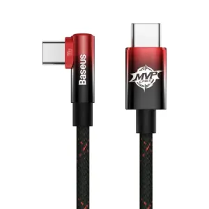 Baseus MVP Elbow kabel USB-C / USB-C 100W 5A 2m, črna/rdeča #136202
