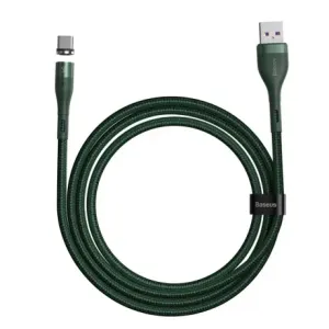 Baseus Zinc magnetno kabel USB / USB-C QC 3.0 5A 1m, zelena