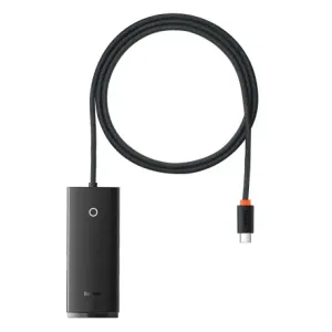 Baseus Lite HUB adapter USB-C - 4x USB 1m, črna #136152