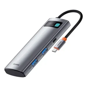 Baseus Metal Gleam HUB adapter USB-C - 2x USB, HDMI, TF, siva #135947