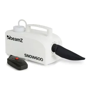 Beamz Snow 600, 600 W, Bela naprava za izdelavo snega, 0,25 l rezervoar, 5 m kabelsko daljinsko upravljanje
