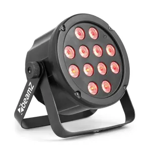Beamz SlimPar 35, LED-reflektor, 12x 3W 3v1 RGB LED, DMX/Standalone, črna barva