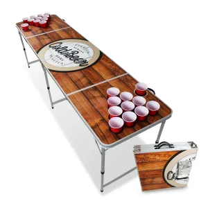 BeerCup Backspin Beer Pong, miza, komplet, lesena, predal za led, 6 žogic, 100 skodelic #4341