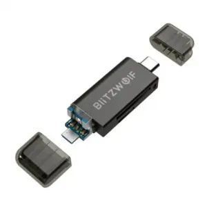 Blitzwolf BW-CR1 čitalec kartic SD USB-C / USB-A, črna #136358