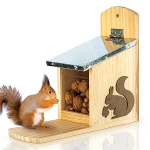 Blumfeldt Krmišče za veverice, pločevina streha, borov les, neobdelan