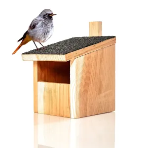 Blumfeldt Ptičja hišica za ptice, ki gnedzijo v nišah, viseča, bitumenska streha, rdeč les cedre
