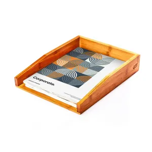 Blumfeldt Regal za dokumente, pladenj za shranjevanje, preprosta zasnova, mere: 25,3 × 5,8 × 33 cm, bambus