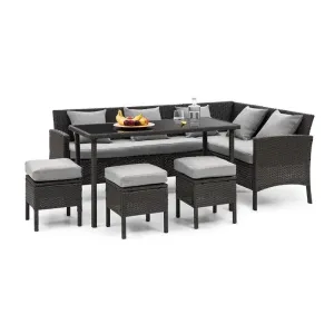 Blumfeldt Titania Dining Lounge Set, vrtna sedežna garnitura, črna/svetlo siva