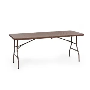 Blumfeldt Burgos Family zložljiva miza, poliratan, 178 x 73 cm površina mize, 6 oseb, rjava