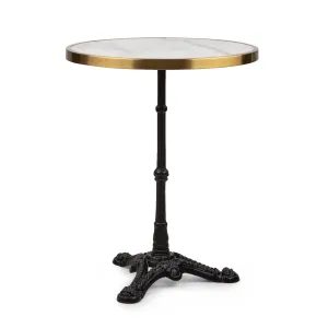 Blumfeldt Patras Lux, bistro miza s podnožjem na treh nogah, marmornata miza, Ø: 57,5 cm, višina: 72 cm #123359