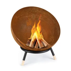 Blumfeldt Fireball Rust, ognjišče, Ø 60 cm, nagibna rešetka, zarjavel videz/les