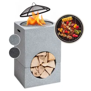 Blumfeldt Monolith, ognjišče z žarom, MGO in jekleni plašč, vključno s pokrovom za zaščito pred iskrami #5154