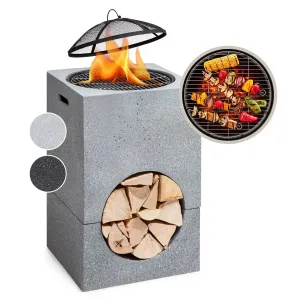 Blumfeldt Monolith, ognjišče z žarom, MGO in jekleni plašč, vključno s pokrovom za zaščito pred iskrami #5155