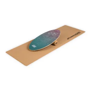 BoarderKING Indoorboard Allrounder, ravnotežna deska, podloga, valj, les/pluta, naravna #4750