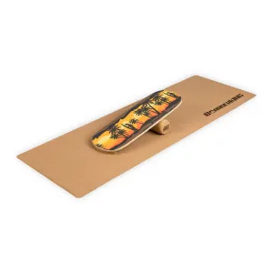 BoarderKING Indoorboard Classic, ravnotežna deska, podloga, valj, les/pluta, rdeča #3366