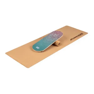 BoarderKING Indoorboard Classic, ravnotežna deska, podloga, valj, les/pluta, rdeča #4700